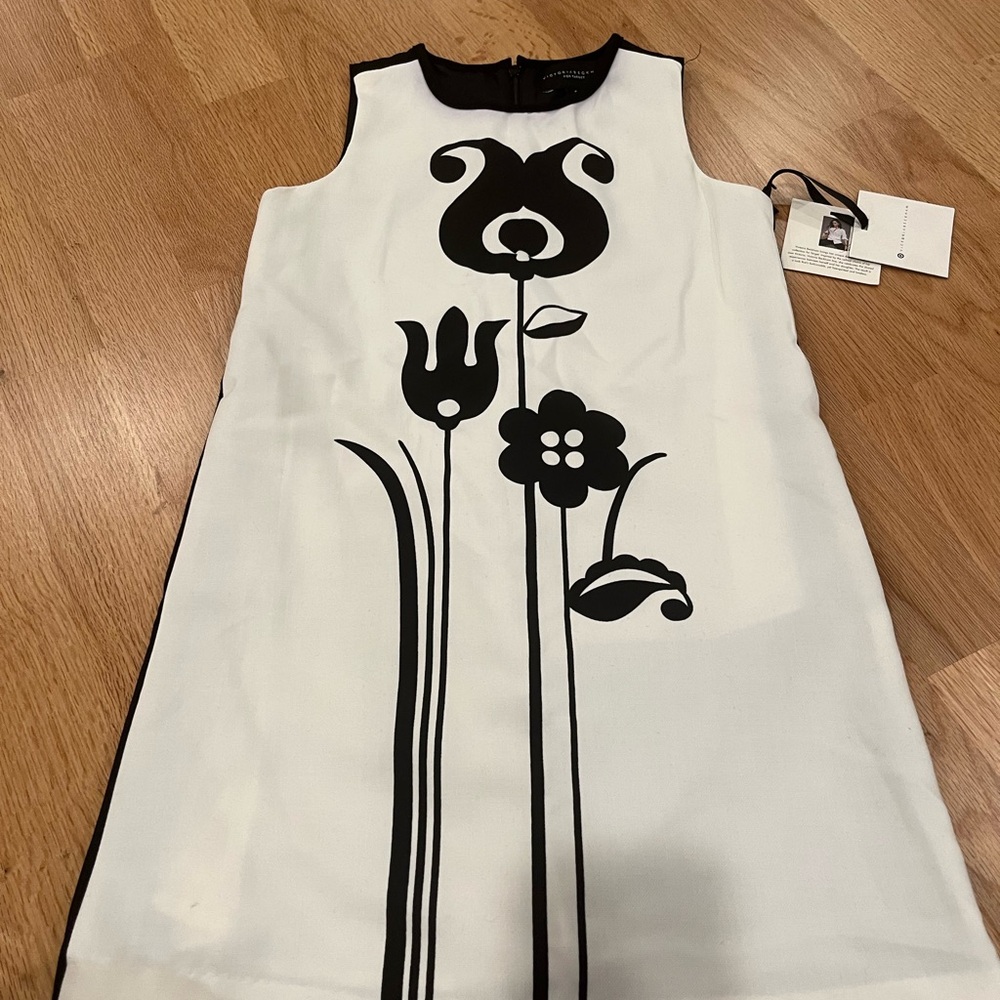 Chic Black and White Floral Dress